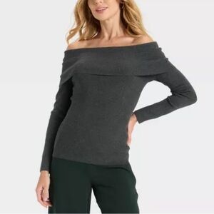 A New Day Women's Long Sleeve Off the‎ Shoulder Pullover Sweater